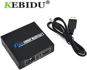 1 to 2 HDMI SPlitter HDMI Switch Adapter for XBOX 360 PS3 1080P 3D HDTV HDCP TV Audio Video 5V 1A USB Power Supply Cable