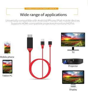 1080P Micro USB to HDMI Cable Adapter Converter for Samsung S6/S7/S8 Plus iPhone HDMI Cable