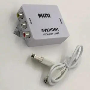AV to HDMI Converter RCA to HDMI Aapter 720P 1080P CVBS L/R Female to Female Adapter for PC DVD HDTV 1Pcs