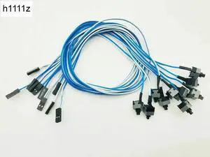 10Pcs 2Pin 50cm SW PC Power Cable on/off Push Button ATX Computer Switch Wire Power SW Switch Cable Re start Cord for BTC Mining