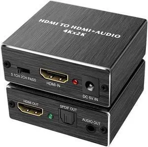 HDMI-compatible Audio Extractor Stereo Converter HDMI to HDMI +SPDIF 3D Optical Toslink Stereo Audio Splitter Extractor Converter