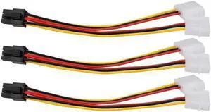 3pcs Molex 4pin ide to 6-Pin PCI Express Video Card Pci-e ATX PSU Power Converter Cable dual Molex to Pcie 6pin Adapter 3pcs Molex 4pin ide to 6-Pin PCI Express Video Card Pci-e ATX PSU Power Converter Cable dual Molex to Pcie 6pin Adapter