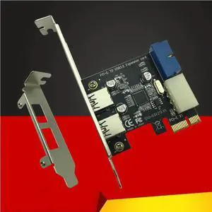 USB 3.0 PCI E Expansion Card Adapter External 2 Port USB3.0 Hub Internal 19pin Header PCI E Card 4pin IDE Power Connector
