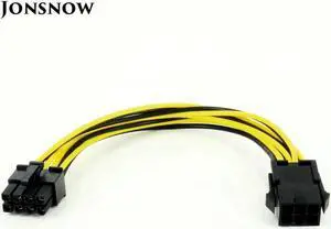 8 Pin Male to 6 Pin Female Molex IDE Express Power Extension Cable Adapter for CPU Video Card PCI-E Power