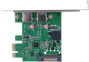 PCI-Express PCI-E to USB 3.0 2 Port PC Expansion Adapter Card with 15-pin SATA Power Connector For Windows For PC