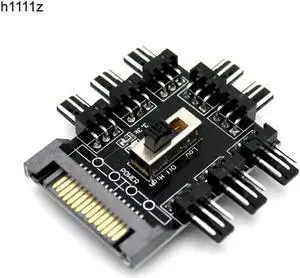 Multi Way Splitter Cooler Cooling Fan Hub PC Computer SATA 1 to 8 3pin 12V Power Socket PCB Adapter Power Supply for BTC Mining
