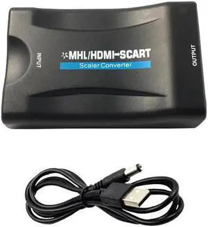 HDMI To SCART Adapter 1080P HDMI To SCART Video Stereo Audio Converter Adapter For Sky Box HD TV DVD STB