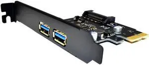 USB 3.0 PCI Express PCIE USB 3.0 Card Adapter 5Gbps USB 3.0 PCI E 2 Ports PCI Express Expansion Card SATA Power Connector for PC