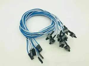 10Pcs 50cm 2Pin SW PC Power Cable on/off Push Button ATX Computer Switch Wire Power SW Switch Cable Re start Cord for BTC Mining