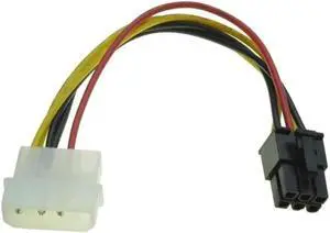 4 Pin Molex to 6 Pin PCI-Express PCIE Video Card Power Converter Adapter Cable Slim Cheap Power Cables Original