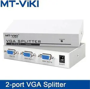 MT-VIKI VGA Splitter 1 Input 2 Output HD Video Splitter 1 Computer Host To Connect Two Monitors Splitter MT-1502