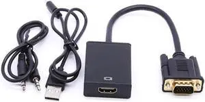 VGA to HDMI Converter Adapter with 3.5mm Audio USB power 1080P VGA HDMI Adapter Cable Connector for PC Laptop to HDTV Projector