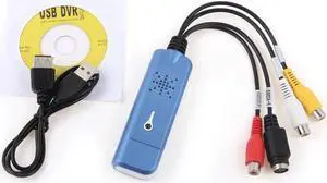 Portable EasyCap USB 2.0 Capture Card Adapter TV Video Audio VHS to DVD HDD Converter with Disc Capture 1 Channel Video