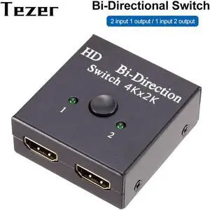 4Kx2K HDMI-compatible Splitter 2 In 1 Ports Bi-Direction Switch 1080P HDMI-compatible Switcher for PS4/3 TV Box Switcher Adapter