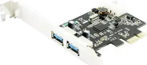 2-Port SuperSpeed USB 3.0 PCI-E PCIE PCI Express 4-pin IDE Connector Adapter usb3.0 Add On Card With Low Profile