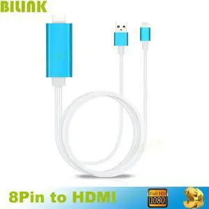 Best Quality hdmi cable 2M 1080P 8 Pin Lighting To HDMI HDTV TV Adapter USB Cable For iPhone 5 5C 5S 6 6S Plus