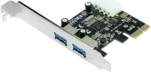2-Port SuperSpeed USB 3.0 PCI-E PCIE PCI Express 4-pin IDE Connector Adapter usb3.0 Add On Card With Low Profile