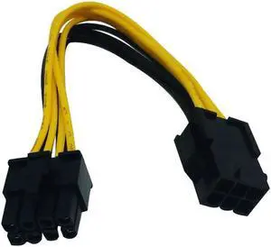 PCI Express PCI-E Black Red 6 Pin to 8 Pin Graphic Card Power Adapter Cable 20CM For PC