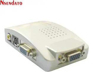 Universal PC Converter Box VGA to TV AV RCA Composite Video Converter Adapter S-Video Switch Box for Computer Laptop NTSC PAL