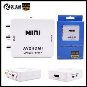 RCA to HDMI 720P 1080P Up Scaler AV2HDMI Mini AV to HDMI Signal Converter Adapter for TV,VHS VCR,DVD Records,+USB Cable+Gift Box