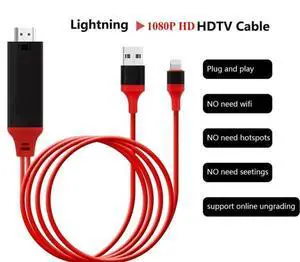 1080P HDMI Cable for Lightning to HDMI HDTV TV Adapter Digital AV 8 Pin Cable For iPad Pro Air For iPhone X 8 7 7 Plus 6S 6 5S