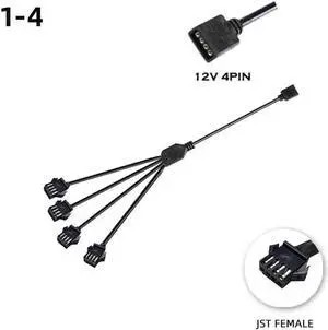 M/B RGB AURA SYNC JST SM Adapter Cable, Transfer To 12V 4Pin RGB,JST-4P SM4P EL Wire Cord,,Male/Female Extension Cable