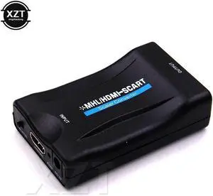 1PCS HD 1080P AV Signal Adapter Receiver HDMI to SCART Video Audio Upscale Converter TV DVD For Multimedia est