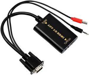 VGA Male To HDMI Output 1080P HD+ Audio TV AV HDTV Video Cable Converter Adapter