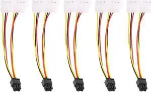 5pcs/lot Dual 4 Pin to 6 Pin Molex PCI-E External Graphics Card Power Cable Converter Adapter