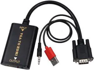 1080P VGA to HDMI Converter Adapter Audio AV Converter Video Cable For TV PC Laptop