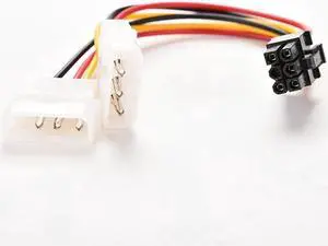 15cm for video cards 2 IDE Dual 4pin IDE Male to PCI-E 6 Pin Female Y Molex IDE Power Cable Adapter Connector