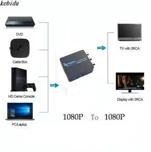 HDMI to AV 3RCA CVBs Composite Video Audio Converter Adapter Supporting PAL NTSC with USB Charge Cable For PC Xbox TV DVD 1080P