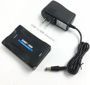 EU US UK AU Plug AC Power Adapter 1080P/720P Scart To HDMI MHL Converter Audio Video Adapter For HD TV Sky Box STB DVD P0
