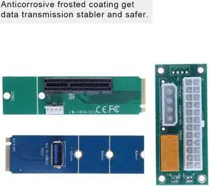 3 in 1 NGFF M.2 to USB 3.0 Card+NGFF to PCI-e 4X Card+ATX 24Pin to for Molex 4Pin Dual PSU Power Supply Sync Starter Extender