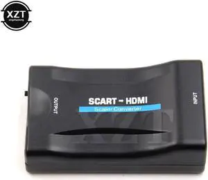 1PCS SCART To HDMI Video Audio Upscale Signal Converter 1080P Adapter for HD TV DVD for Sky Box STB HOT SALE high quality