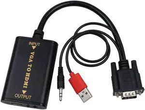 VGA to HDMI Converter 1080P HD Audio AV Converter HDTV Video Cable VGA2HDMI Adapter For TV PC