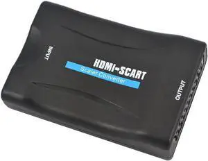 1080P HDMI to SCART Video Audio Upscale Converter Adapter for HD Receiver TV DVD EU Power Plug