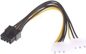 2x 4-Pin Molex LP4 To 8-Pin PCI Express Video Card ATX PSU Power Adapter Cable