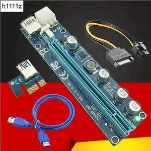 VER008C Molex 6 pin PCIE PCI-E Express 1X to 16X Riser Card Extender 60cm USB3.0 Cable Mining Bitcoin Miner Easy install VER008C Molex 6 pin PCIE PCI-E Express 1X to 16X Riser Card Extender 60cm USB3.0 Cable Mining Bitcoin Miner Easy install