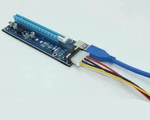 PCI-E PCI E Express 1X to 16X graphics card Riser Card USB 3.0 Extender Cable with 4pin Power Supply For Bitcoin Litecoin Miner