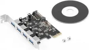4-Port Super Speed USB 3.0 PCI-E PCI Express Card Host Hub Controller Adapter with 15-pin SATA Power Connector U3P4N-4PA-S 4-Port Super Speed USB 3.0 PCI-E PCI Express Card Host Hub Controller Adapter with 15-pin SATA Power Connector U3P4N-4PA-S