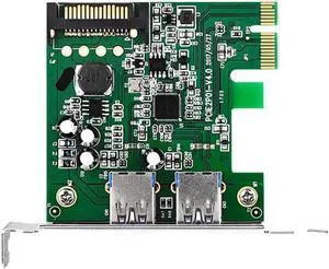 2 Port Super Speed USB3.0 5Gbps PCI-E Express Card with a 15pin SATA Power Connector Low Profile Bracket USB 3.0 Expansion Card