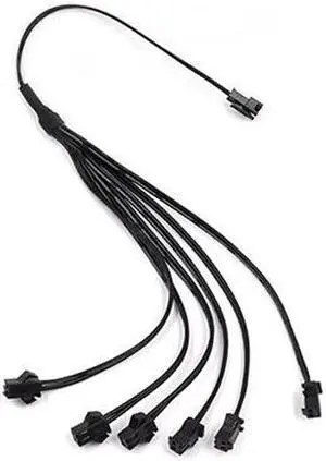 2Pin jst Splitter 1 to 6 EL Wire Connector for One Inverter Connect Male to Female Connector SM Leadwire Cable for EL Wire Neon Light