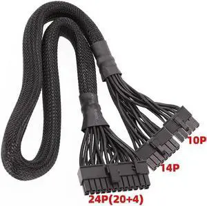 Aomoproing 14+10Pin to 24 Pin ATX Power Supply Cable 20+4 Pin PC PSU Motherboard Cable for C*orsair AX1500I AX1200I AX860I AX760I