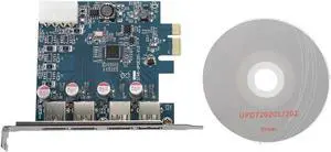 USB 3.0 4-Port PCI Express PCI-E Card Super Speed 5Gbps with 4 Pin Power Adapter