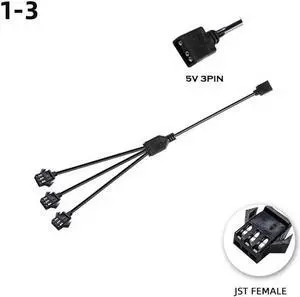 M/B RGB AURA SYNC JST SM Adapter Cable, Transfer To 5V 3Pin ARGB, JST-3P SM3P EL Wire Cord,Male/Female