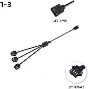 M/B RGB AURA SYNC JST SM Adapter Cable, Transfer To 12V 4Pin RGB,JST-4P SM4P EL Wire Cord,,Male/Female Extension Cable