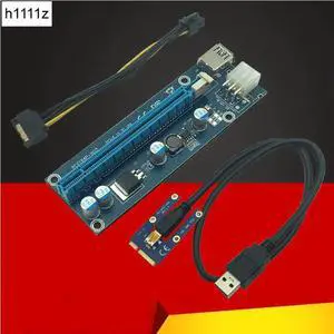 60cm USB 3.0 Mini PCI-E to PCIe PCI Express 1x to 16x Extender Riser Card Adapter SATA 6Pin Power Cable for Bitcoin BTC Mining