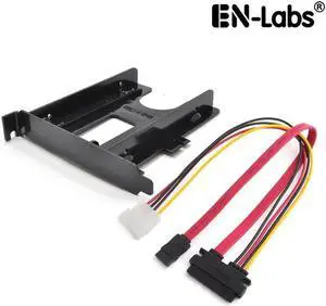 SATA Data & Power Combo Cable w/ PCIe / PCI Slot 2.5" HDD/SSD Mounting Bracket 2.5" to PCI Rear Panel Hard Drive Adapter