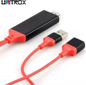 1080P HDTV Digital AV Adapter HDMI Cable USB 2.0 Male and Female HD Video Converter Code for iPhone tv Smartphone Android Phones 1080P HDTV Digital AV Adapter HDMI Cable USB 2.0 Male and Female HD Video Converter Code for iPhone tv Smartphone Android Phones